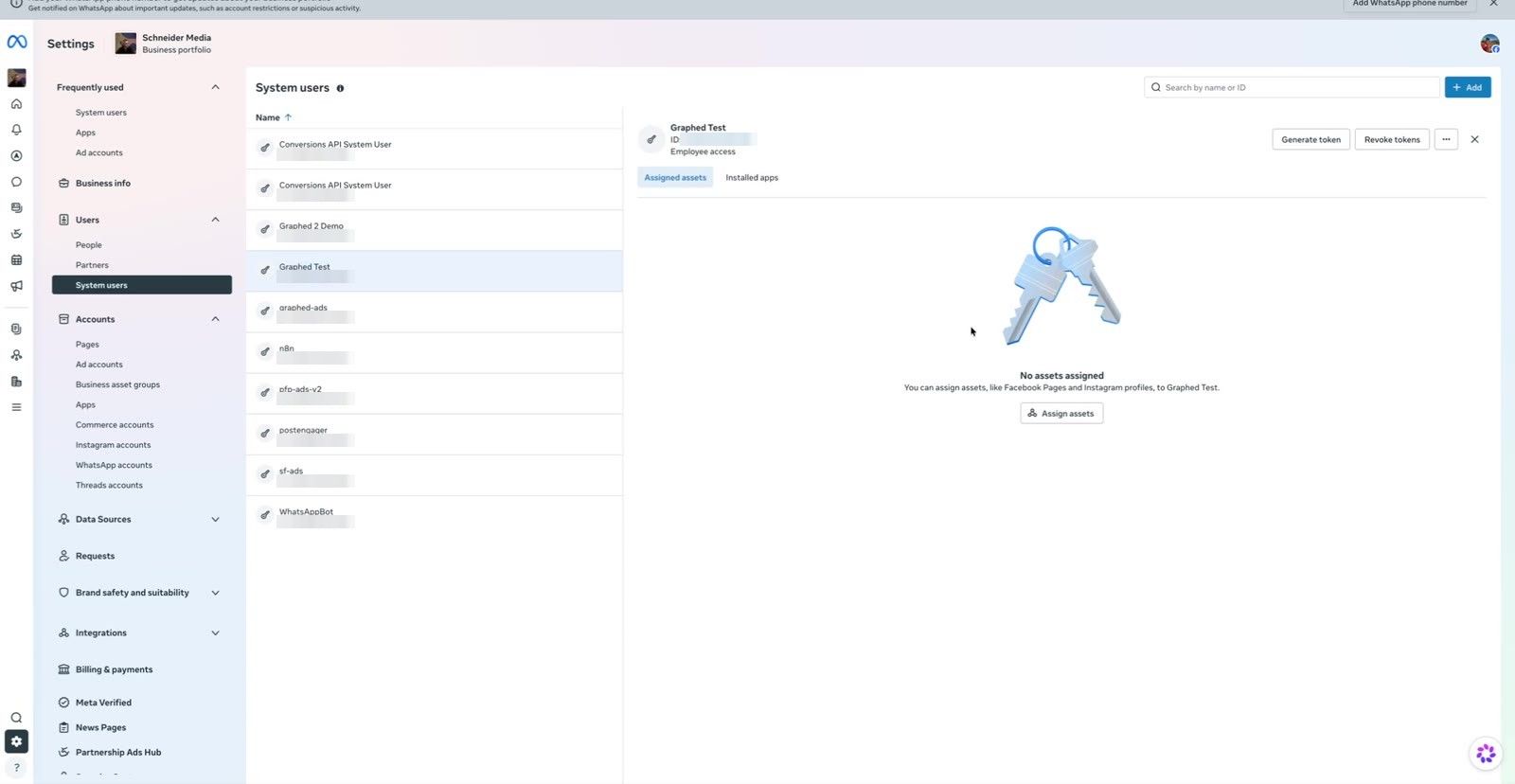 New system user with no assets assigned